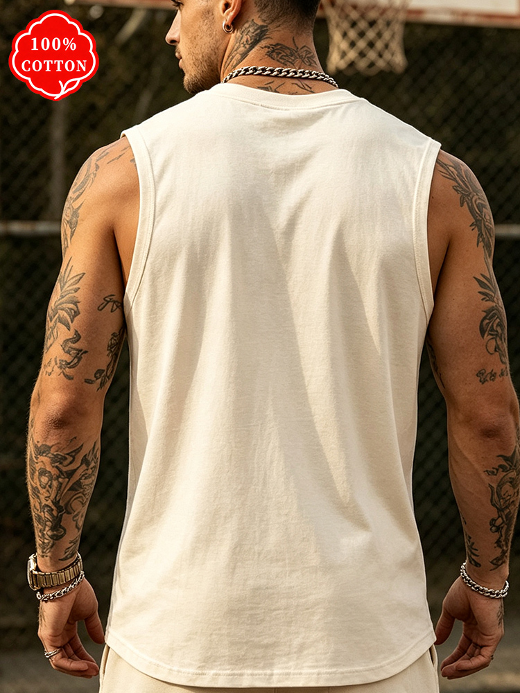 Men 100% Cotton Crew Neck Tank - Drone Buzzer recension och pris